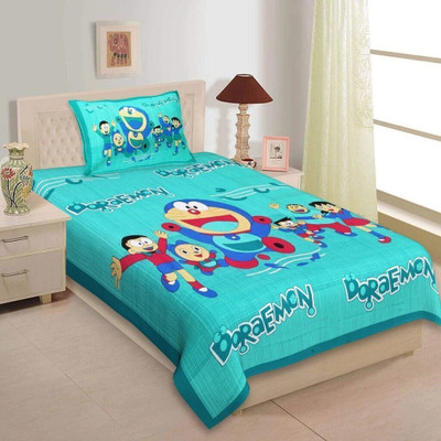 KAANY FAB Cotton Single Flat 144 TC Jaipuri Prints Bedsheet(Pack of 1, Multicolor)