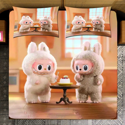 Skytex Cotton Blend Super King Flat 150 TC Cartoon Bedsheet(Pack of 1, Tangerine)