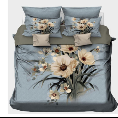 Lovepure India Cotton Queen Flat 220 TC Printed Bedsheet(Pack of 1, RAJGHARANA-8)