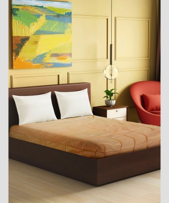 Clothloom 210 TC PVC Double Self Design Flat Bedsheet(Pack of 1, Sandstone (Thin PVC Sheet))