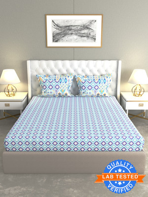 Raymond Home Cotton Double Flat 120 TC Geometric Bedsheet(Pack of 1, Multicolor)