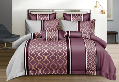 Linemates 160 TC Microfiber King Printed Fitted (Elastic) Bedsheet(Pack of 1, King Size Double Elastic Bedsheet Size 72X78X8 With 2 Pillow Covers-2)