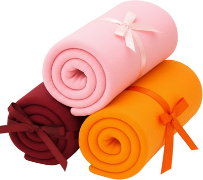 TCP Polycotton, Microfiber, Velvet, Woolen Single Flat 3 TC Solid Bedsheet(Pack of 3, Multicolor)