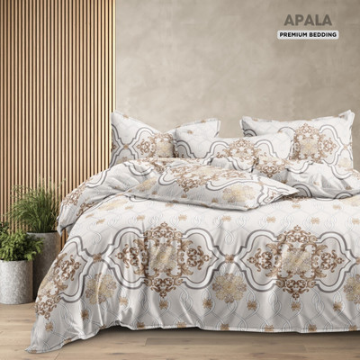 Apala 300 TC Microfiber King Floral Flat Bedsheet(Pack of 1, Multicolor)