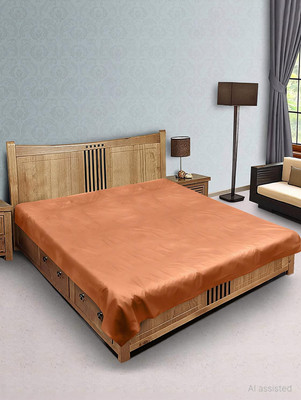 PVC Bedsheet,Baby Plastic Sheet/Mattress Protector Sheet,Waterproof Bedsheet Plastic /Size (6.5 Ft x 6 Ft Or 72 Inch x 80 Inch) Polyester Double Flat 210 TC Solid 1 Bedsheet with 2 Pillow Covers(Beige)