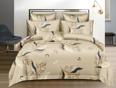 Linemates 160 TC Microfiber King Printed Fitted (Elastic) Bedsheet(Pack of 1, King Size Double Elastic Bedsheet Size 72X78X8 With 2 Pillow Covers-7)