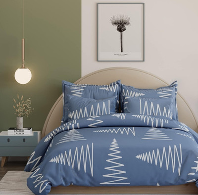 Kaashvi Microfiber King Flat 230 TC Printed Bedsheet(Pack of 1, Multicolor)