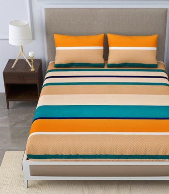 veerhl Microfiber King Flat 220 TC Floral Bedsheet(Pack of 1, might light)