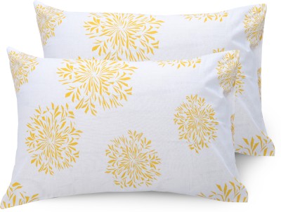 Huesland Geometric Pillows Cover(Pack of 2, 43 cm*68 cm, White, Yellow)