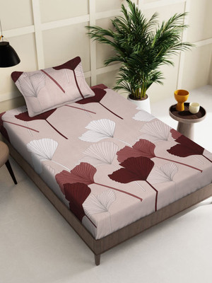 Klotthe 300 TC Polycotton Single Printed Flat Bedsheet(Pack of 1, Multicolor)