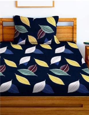 TerryFox Cotton Single Flat 260 TC Floral Bedsheet(Pack of 1, Multicolor)