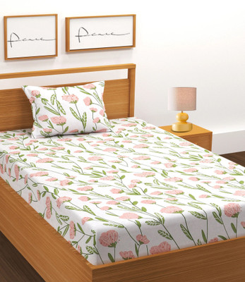 DECORHUT FAB Microfiber Single Flat 230 TC Floral Bedsheet(Pack of 1, Multicolor)