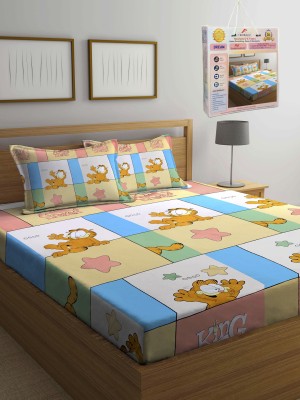 Fabinaliv 300 TC Polycotton King Cartoon Flat Bedsheet(Pack of 1, Snow White)