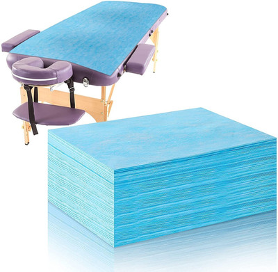 WOHLSTAND Microfiber Single Flat 30 TC Solid Bedsheet(Pack of 50, Blue)