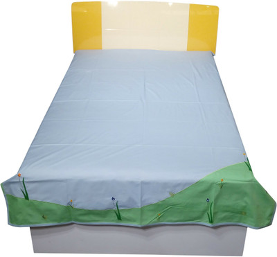 Hugs N Rugs 200 TC Cotton Single Embroidered Flat Bedsheet(Pack of 1, Multicolor)