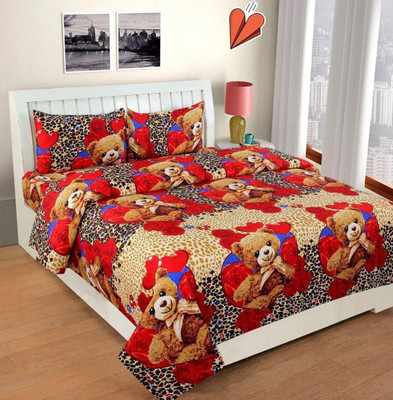 veerhl Cotton Blend Double Flat 240 TC Animal Bedsheet(Pack of 1, Multicolor)