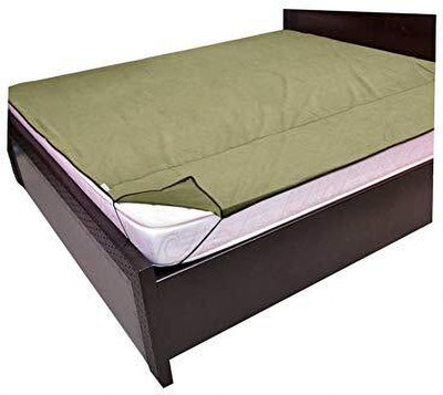 golden leaf 1 TC Polyester Double Solid Fitted (Elastic) Bedsheet(Pack of 1, Green)