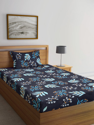 Klotthe Polycotton Single Flat 300 TC Printed Bedsheet(Pack of 1, Multicolor)