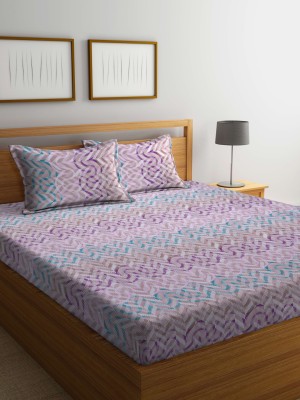 Bombay Dyeing 120 TC Cotton Double Abstract Flat Bedsheet(Pack of 1, Purple)