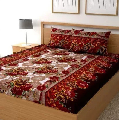 jim-Dandy 180 TC Cotton Double Printed Flat Bedsheet(Pack of 1, Multicolor)
