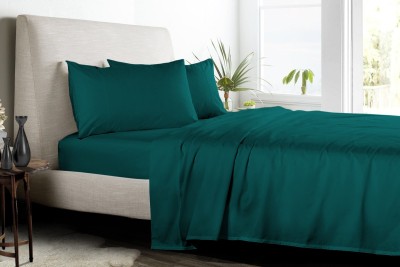 SGI Bedding 0 TC Microfiber Queen Solid Flat Bedsheet(Pack of 1, Teal)