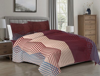 INDHOME LIFE 210 TC Cotton Queen Abstract Fitted (Elastic) Bedsheet(Pack of 1, Multicolor)