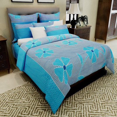 Vidhyaheandloom 144 TC Satin Double Floral Flat Bedsheet(Pack of 1, Multicolor)