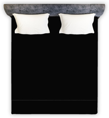 ABCD 220 TC Polyester Double Solid Flat Bedsheet(Pack of 1, Black)