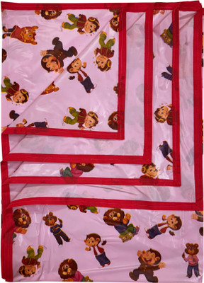 ECOSOFT Plastic Baby Bed Protecting Mat(PINK MONKEY, Large)
