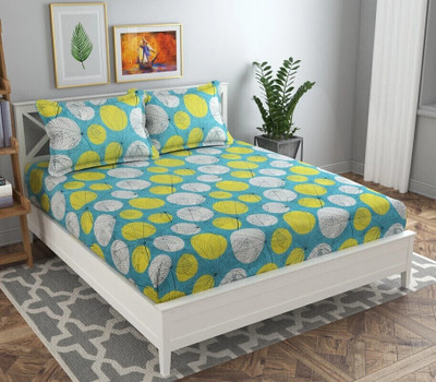 VAS COLLECTIONS 160 TC Microfiber Double Striped Flat Bedsheet(Pack of 1, Multicolor)