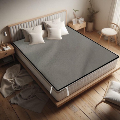 THE MAXIMUS 100 TC Polyester King Solid Fitted (Elastic) Bedsheet(Pack of 1, Grey)