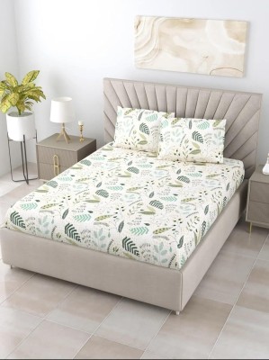 Bombay Dyeing 180 TC Cotton Double Printed Flat Bedsheet(Pack of 1, Green)