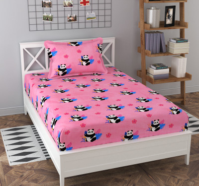 Delight Zone 170 TC Cotton Single Printed Flat Bedsheet(Pack of 1, Multicolor)