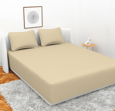 BROMWICK 250 TC Microfiber Double Solid Flat Bedsheet(Pack of 1, Dark Beige)
