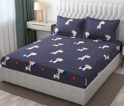 STEDO 250 TC Cotton Double Animal Flat Bedsheet(Pack of 1, Wrinkle Ressistant. Color Fastness, Luxury Designs - Multicolor)