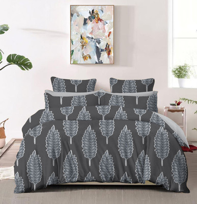 Linemates 160 TC Polycotton Double Floral Fitted (Elastic) Bedsheet(Pack of 1, Soft Glace Cotton King Size Elastic Bedsheet 72x78x8 with 2 Pillow Cover-Multi)
