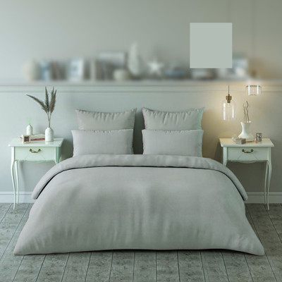 Pro Linen 300 TC Cotton Single Solid Flat Bedsheet(Pack of 1, Ash Grey)