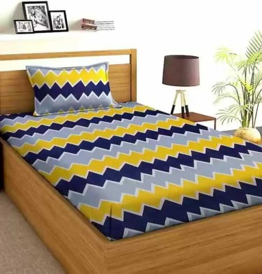 VA Creations 220 TC Polycotton Single 3D Printed Flat Bedsheet(Pack of 1, Multicolor)