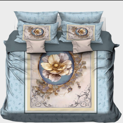 Lovepure India Cotton Queen Flat 220 TC Printed Bedsheet(Pack of 1, RAJGHARANA-5)