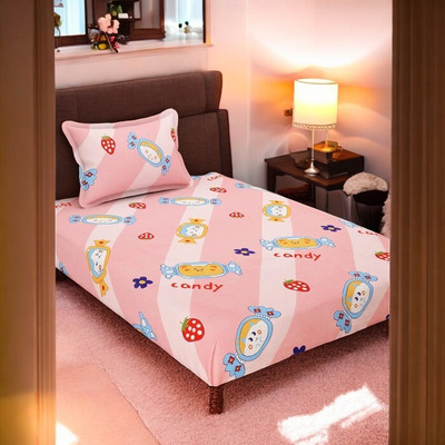 HOMYBEES 110 TC Polyester Single Printed Flat Bedsheet(Pack of 1, Maroon)