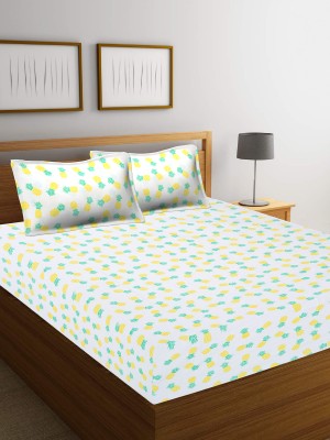 Jaipur Gate 200 TC Cotton King Motifs Flat Bedsheet(Pack of 1, Yellow)