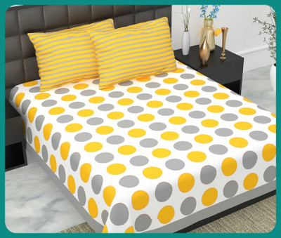 JAIPUR PRINTS Cotton Double Flat 160 TC Jaipuri Prints Bedsheet(Pack of 1, Grey)