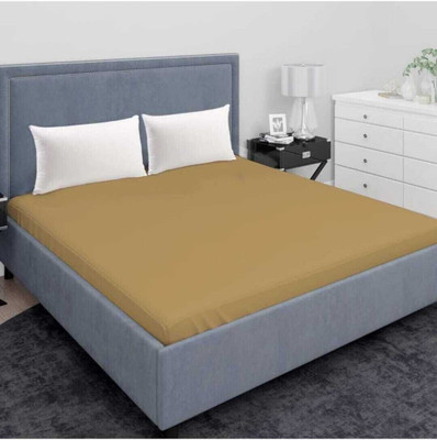 Sovereign 10 TC Polyester King Applique Flat Bedsheet(Pack of 1, Light Brown)