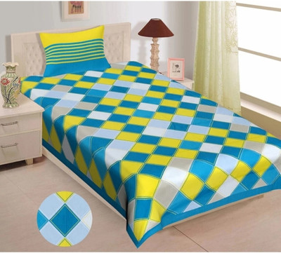KAANY FAB 144 TC Cotton Single Jaipuri Prints Flat Bedsheet(Pack of 1, Multicolor)