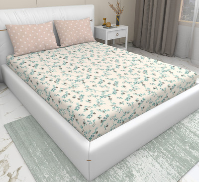 CARLTON LONDON Microfiber King Flat 180 TC Printed Bedsheet(Pack of 1, Set-1+2 Size- 100X108 Inches (254 Cm X 270 Cm))