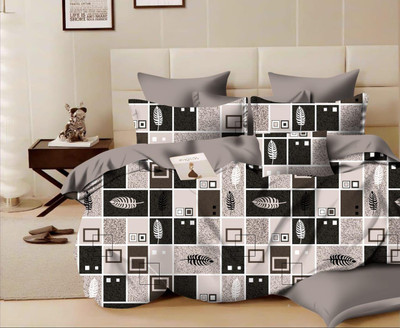 Flipkart SmartBuy 120 TC Microfiber Double Printed Flat Bedsheet(Pack of 1, White)