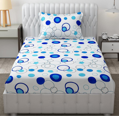 Rumps 240 TC Microfiber Single Printed Fitted (Elastic) Bedsheet(Pack of 1, Multicolor)