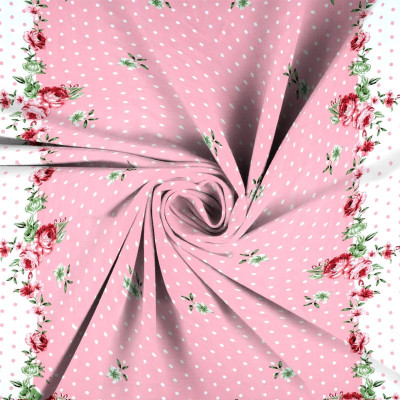 Rivik Cotton Blend Double Flat 240 TC Geometric Bedsheet(Pack of 1, Pink)