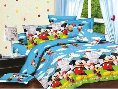 VH HUB 155 TC Polycotton King Printed Flat Bedsheet(Pack of 1, Multicolor)