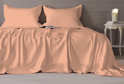 Vintana 300 TC Cotton King Solid Flat Bedsheet(Pack of 1, APRICOT)
